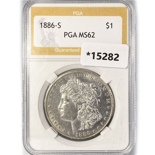 1886-S Morgan Silver Dollar PGA MS62