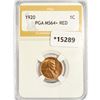 Image 1 : 1920 Wheat Cent PGA MS64+ RED
