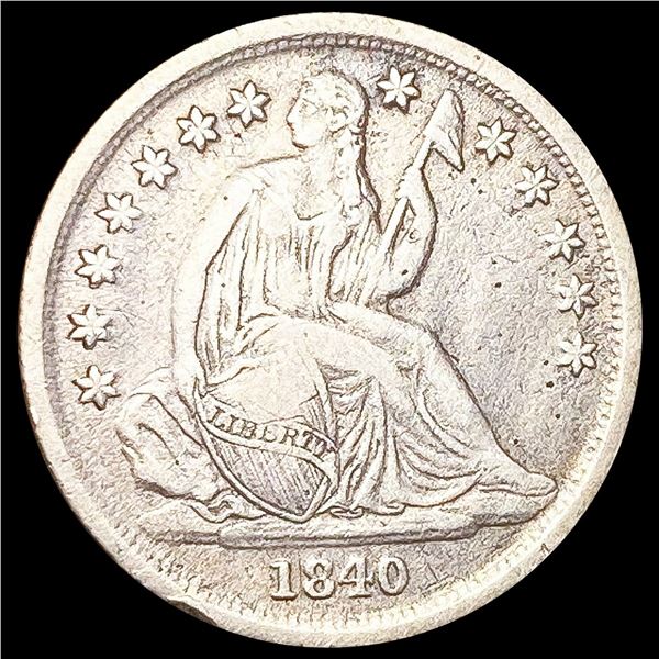 1840-O No Drapery Seated Lib Half Dime LIGHT CIRC