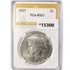 Image 1 : 1927 Silver Peace Dollar PGA MS63