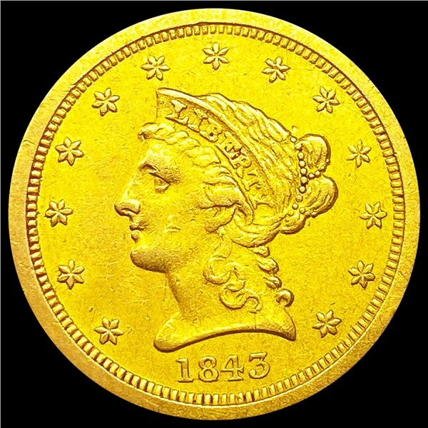 1843-O $2.50 Gold Quarter Eagle CLOSE UNC