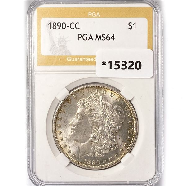 1890-CC Morgan Silver Dollar PGA MS64