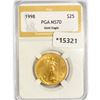 1998 $25 1/2oz American Gold Eagle0 PGA MS70
