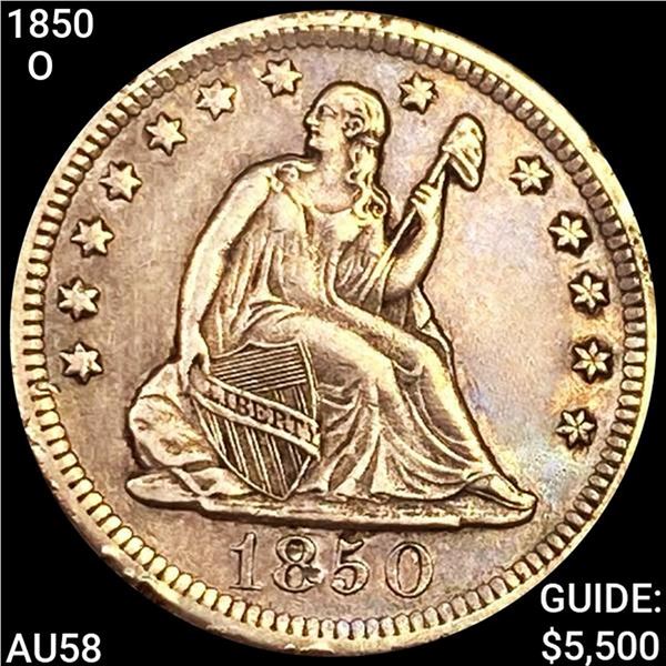 1850-O Seated Liberty Quarter CHOICE AU