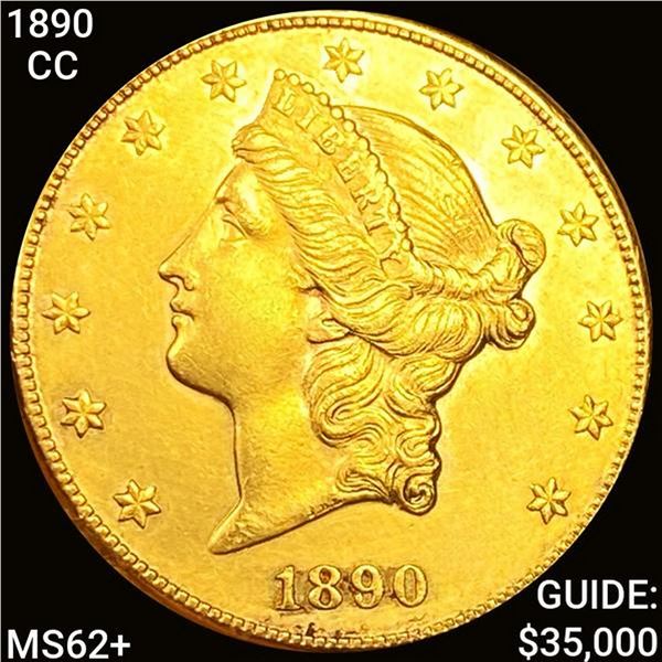 1890-CC $20 Gold Double Eagle UNCIRCULATED +