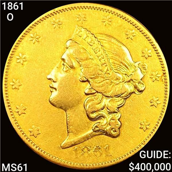 1861-O $20 Gold Double Eagle UNCIRCULATED