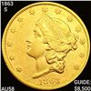 1863-S $20 Gold Double Eagle CHOICE AU