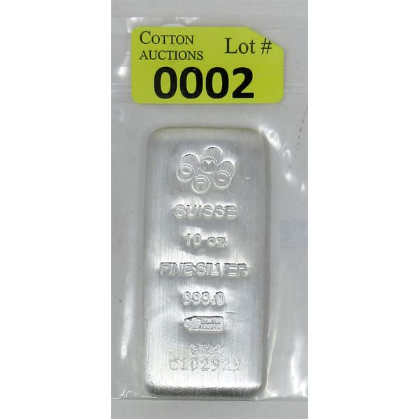 10 Oz .999 Silver PAMP Suisse Serial Numbered Bar 