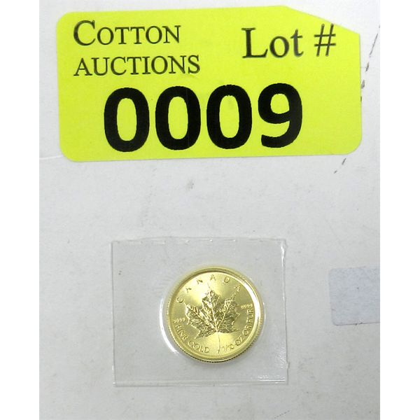 1/10 Oz .9999 Fine Gold 2023 Canada Maple Leaf Coin
