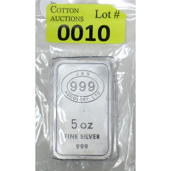 5 Oz .999 Silver JBR Recovery Bar