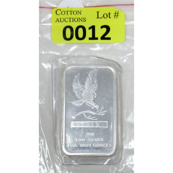5 Oz .999 Silver SilverTowne Mint Serial Numbered Bar 