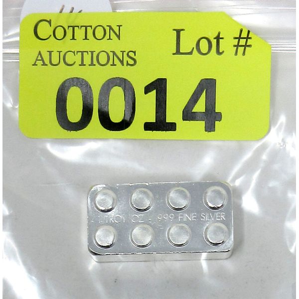 1 Oz .999 Silver Lego Brick Stackable 3D Bar 