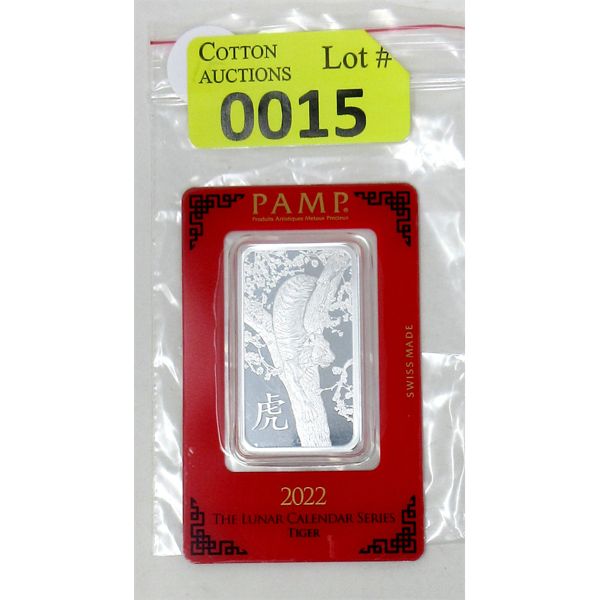 1 Oz .999 Silver 2022 Year of the Tiger Bar