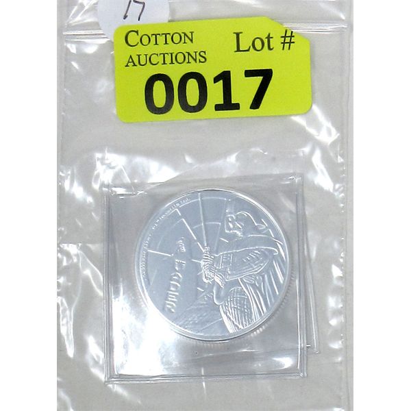 1 Oz .999 Silver 2022 Darth Vader Niue Coin