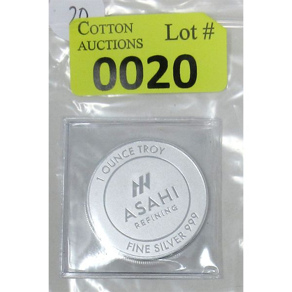 1 Oz .999 Silver Asahi Mint Round
