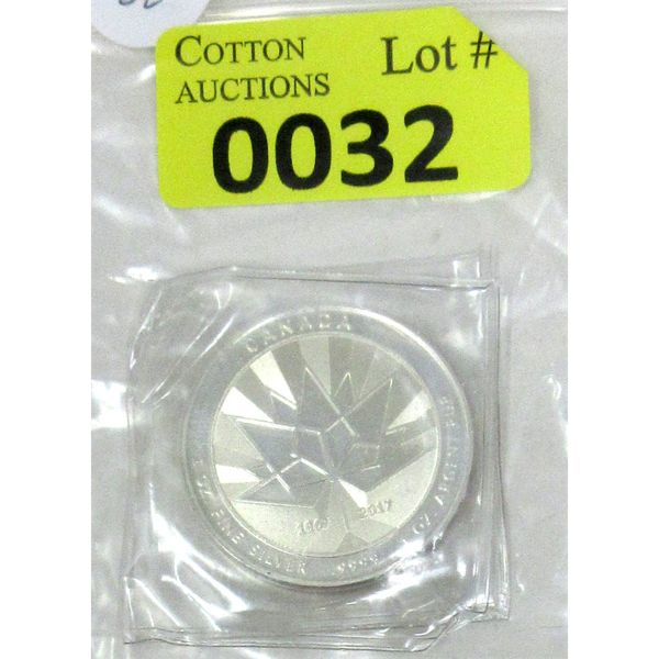 1 Oz .9999 Silver 2017 Western Canadian Mined Silver Round 