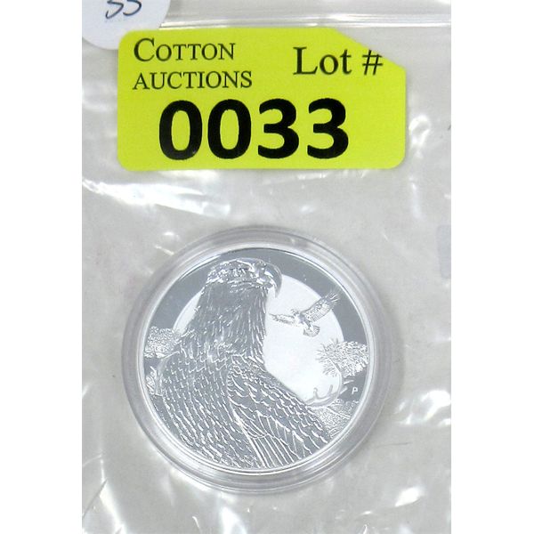 2 Oz .9999 Silver 2018 Bald Eagle Tuvalu Coin