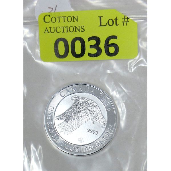 1.5 Oz .9999 Silver 2016 Snow Falcon Coin