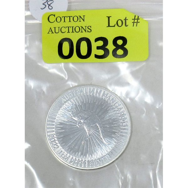1 Oz .9999 Silver 2022 Australian Kangaroo Coin