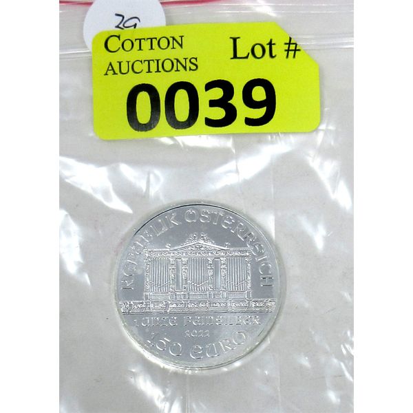 1 Oz .999 Silver 2022 Philharmoniker Coin
