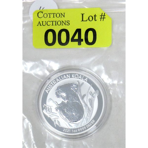 1 Oz .9999 Silver 2021 Australian Koala Coin 