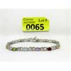 Image 1 : Multi Gemstone & Diamond Tennis Bracelet
