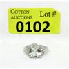 Image 1 : 3.2 GT Green Amethyst & Diamond Solitaire Ring 