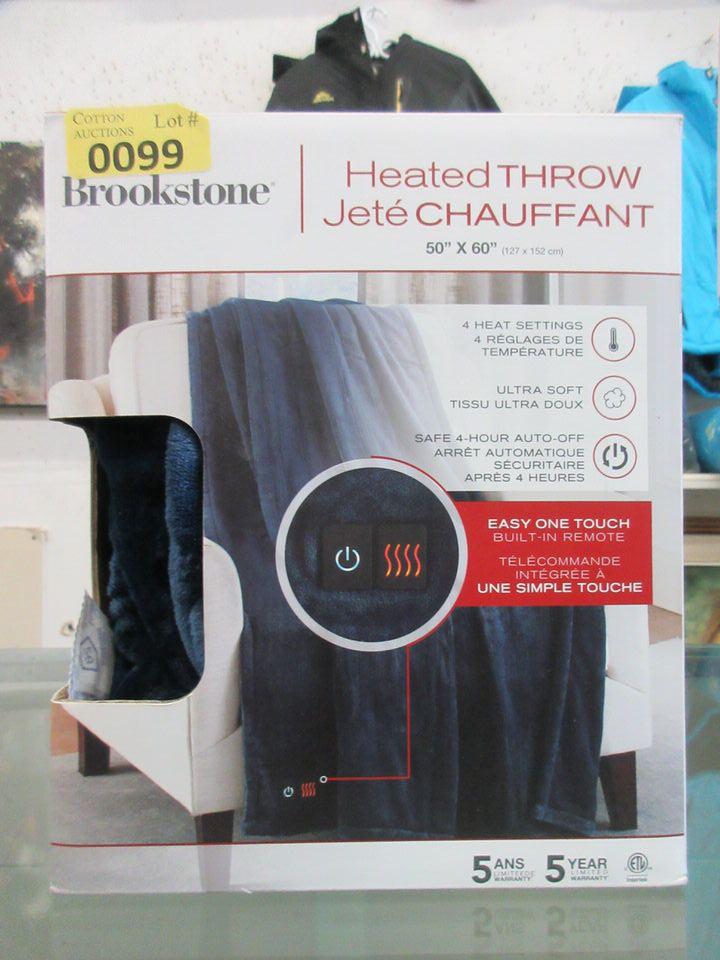 Brookstone Heated Throw Navy