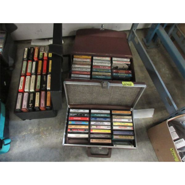 3 Cases of Vintage 8-Track & Cassette Tapes 