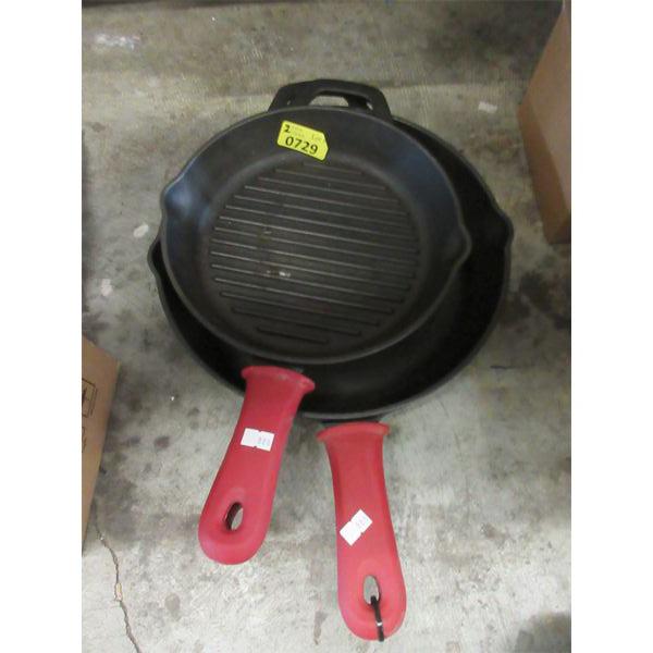 One 10" & One 12" Cast Iron Frying Pan 