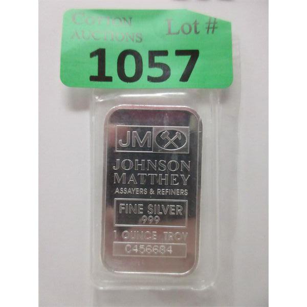 1 Oz .999 Silver Johnson Matthey Serial Numbered Bar