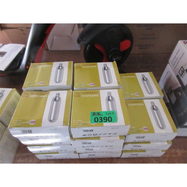 22 Boxes of 10 Threaded CO2 Chargers - 16g