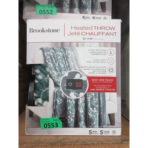 Brookstone 50" x 60" Heated Throw - Green/White