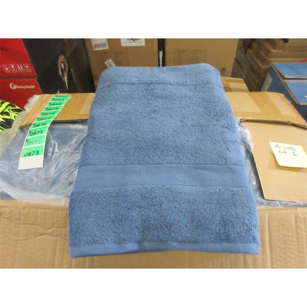 6 New Blue 100% Cotton Bath Towels