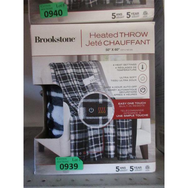 Brookstone 50  x 60  Heated Throw - Blue Plaid