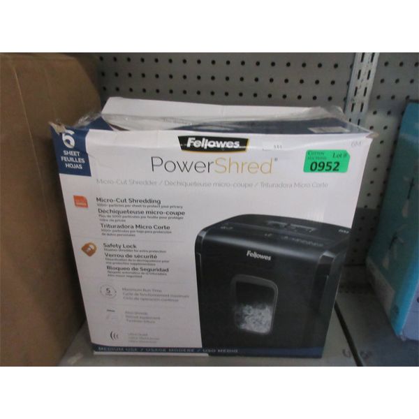 Fellowes 6 Sheet Power Shredder - Micro cut