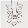 Image 1 : Silver Pack Of 12 Floating Heart Pendant With St Silver Chain  Necklace, Suggested Retail Value $50