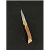 Image 2 : Nice Vintage Lock Back " Big Steer" 10.5 " Knife with Leather Pouch by Valor Japan J338-4.5" Blade