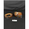 Image 1 : 3 Hand Tooled Leather Belts with Buckles