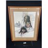 Image 1 : Nicely Framed and Signed First Nations Painting/Print  25 x 32"