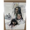 Image 2 : Nicely Framed and Signed First Nations Painting/Print  25 x 32"
