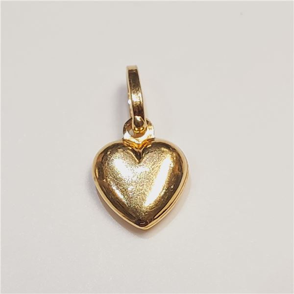 18K Yellow Gold Heart Shape  Pendant (~weight 0.7g), Suggested Retail Value $350