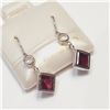 Image 2 : 10K White Gold Garnet(1.6ct)  Earrings, Suggested Retail Value $200