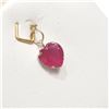 Image 2 : 10K Yellow Gold Heart Shape Ruby(1.5ct)  Pendant,