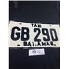 Image 2 : Bahamas Taxi License Plate Unissued Not A REPAINT. These were Poorly Made