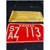 Image 2 : New Old Stock 1971 Kansas License Plate Unissued with Original Envelope