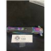 Image 2 : New Super Knife Stilleto Lock Blade Knife. Black with Irredescent Colour Blade