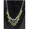 Image 2 : Vintage Silver with Blue Rhinestones Dangle Necklace and Earrings Set