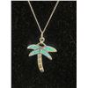 Image 2 : Vintage Sterling Silver with Opal Stones Inlay Pendant Necklace
