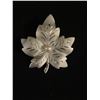 Image 2 : Lovely Sterling Silver with Genuine White Pearl Maple Leaf Brooch Marked Theda